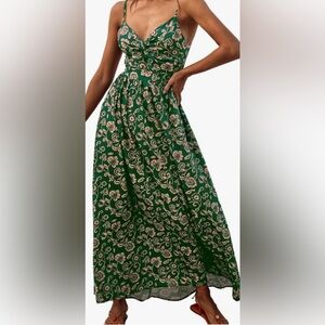 Cupshe Green Floral Maxi Dress